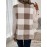 Plaid Pattern Teddy Vest, Casual Open Front Sleeveless Vest, Women's Clothing