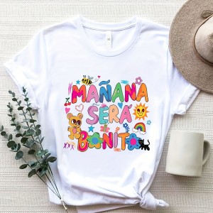 Cartoon Print T-Shirt, Short Sleeve Crew Neck Casual Top For Summer & Spring, Women's Clothing