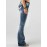 Wing Embroidery Stylist Bootcut Jeans, Mid-stretch Vintage Washed Fit Denim Pants, Women's Denim Jeans & Clothing